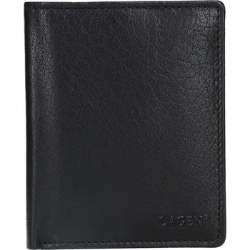 Peněženka Lagen kožená peněženka na výšku černá V-2 BLACK