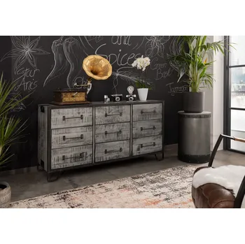 Komoda STEEL Příborník 150x45x80, přírodní, lakovaný, mango