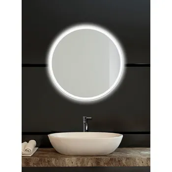Zrcadlo Zrcadlo na zeď chodbu do pokoje ložnice koupelny předsíně kulaté MOONLIGHT kruh průměr 70 cm s LED podsvíceným okrajem po celém obvodu 411-057
