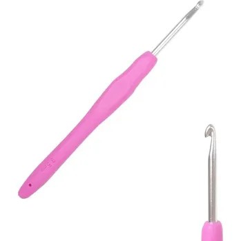 Rybářský háček Háček s pogumovanou ručkou 3,5mmm růžový