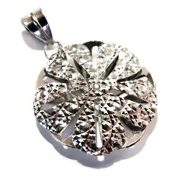 Přívěsek Stříbrný přívěs kolo květ 30mm Rhodium Stříbro 925/1000