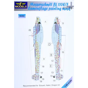 Plastikový model 1/48 Mask Bf 110E/F Camouflage painting (EDU,ITA)