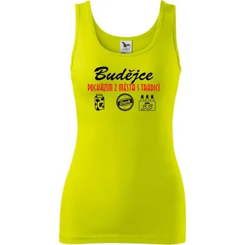 Dámské tričko Budějce město s tradicí - Dámské tílko - XL ( Limetková )