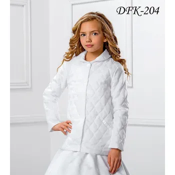 Dívčí šaty Dětský prošívaný svatební kabát DFK-204 Barva: bílá, Vybraná velikost: velikost 158