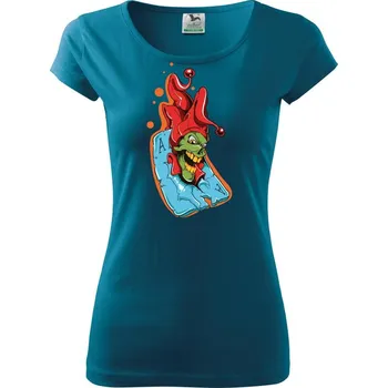 Poker - Joker v esu - Dámské triko Pure - XS ( Petrolejová )