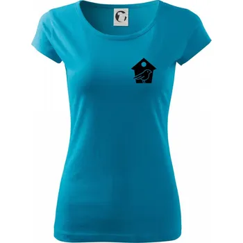 Dámské tričko Ptačí budka - Dámské triko Pure - S ( Světlý tyrkys )