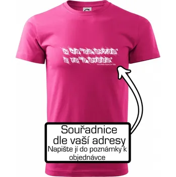 Pánská móda Souřadnice - narození - adresa - Klasické pánské triko vyšší gramáže - XL ( Purpurová )