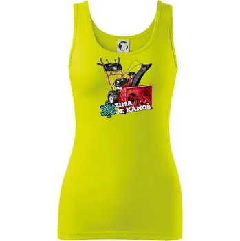 Dámské tričko Zima je kámoš fréza - Dámské tílko - XL ( Limetková )