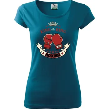 Dámské tričko King of the Ring - dvě rukavice - Dámské triko Pure - M ( Petrolejová )
