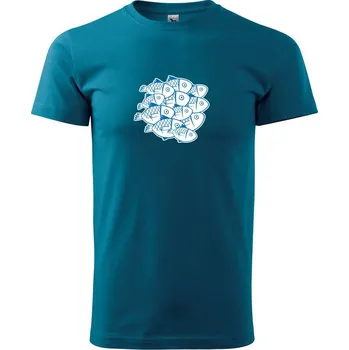 Hejno ryb - Klasické pánské triko vyšší gramáže - M ( Petrolejová )