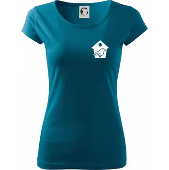 Dámské tričko Ptačí budka - Dámské triko Pure - 2XL ( Petrolejová )