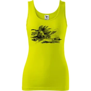 Dámské tričko Kreslený prut opřený o kámen - Dámské tílko - M ( Limetková )