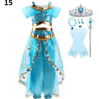Karnevalový kostým Disney Kostým princezny Jasmíny (Aladinova lampa) Varianta: 15 šaty, korunka, rukavice, hůlka, šperky, Velikost: 140 (7-8 let)