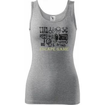 Dámské tričko Escape game zámky - Dámské tílko - 2XL ( Tmavě šedý melír )