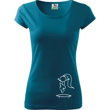 Dámské oblečení Skákající holčička - Dámské triko Pure - S ( Petrolejová )