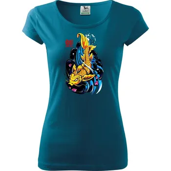 Dámské oblečení Tetování ryba - Dámské triko Pure - 3XL ( Petrolejová )