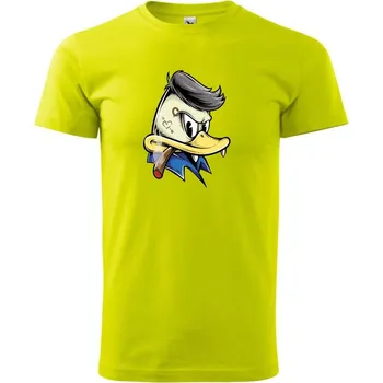 Kačer rebel - Klasické pánské triko vyšší gramáže - S ( Limetková )