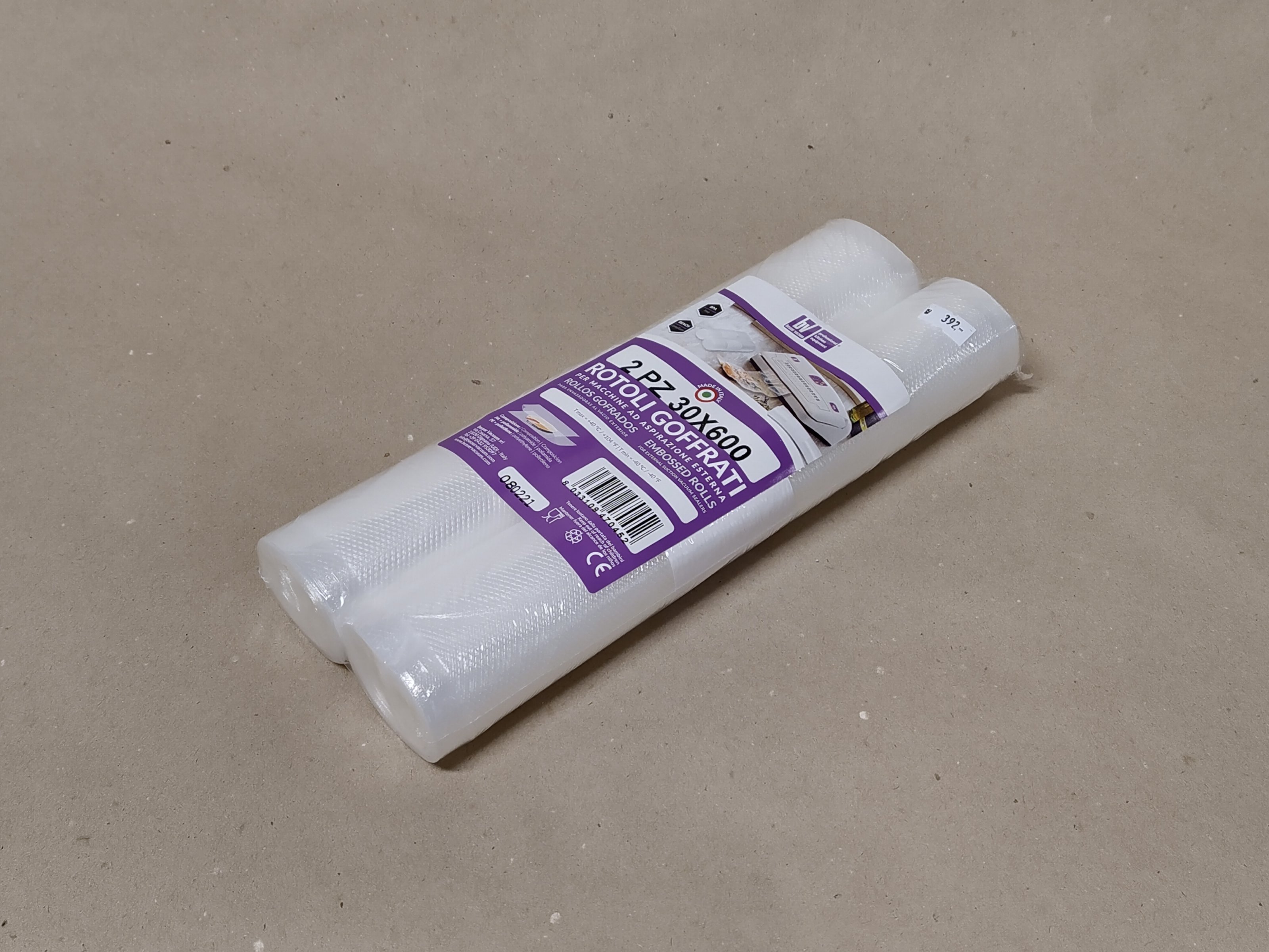 Rukáv mřížkovaný š. 30 cm, d. 6 m standard- 2 ks (potravinářské vakuovací folie - rolky)