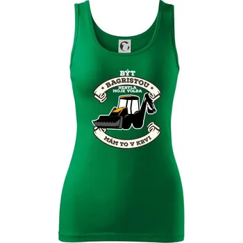Dámské tričko Traktorbagr - Být bagristou nebyla moje volba - Dámské tílko - 2XL ( Středně zelená )