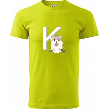 Pánské tričko Křeček - písmeno - Klasické pánské triko vyšší gramáže - XS ( Limetková )