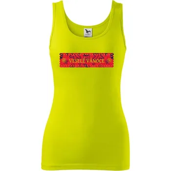 Veselé Vánoce nápis - Dámské tílko - S ( Limetková )