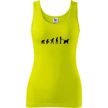 Evoluce pes afgánský chrt (muž-žena) - Dámské tílko - XS ( Limetková )