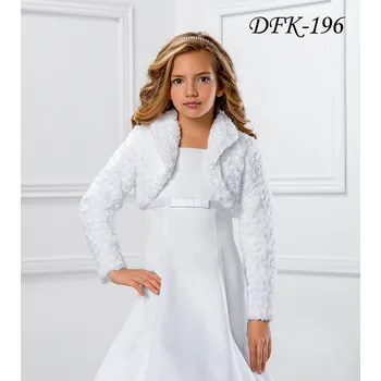Dívčí šaty Dětské svatební bolerko ze vzorované kožešiny DFK-196 Barva: ivory, Vybraná velikost: velikost 158