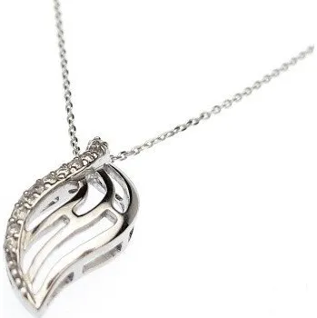 Náhrdelník Stříbrný náhrdelník se zirkony 23mm Rhodium 45cm Stříbro 925/1000