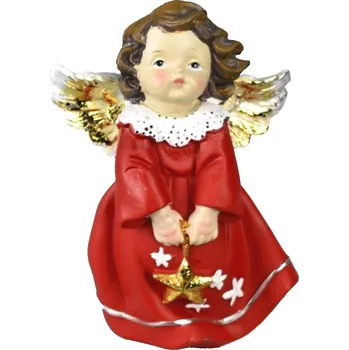 Vánoční dekorace Anděl s hvězdou 13 cm