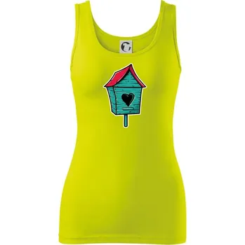 Dámské tričko Barevná budka pro ptáky - Dámské tílko - XL ( Limetková )