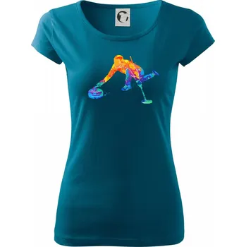 Dámské tričko Curling splash - Dámské triko Pure - M ( Petrolejová )