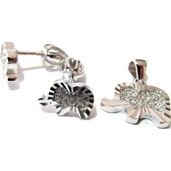 Souprava šperků Stříbrná souprava Sloník se zirkony Rhodium Stříbro 925/1000