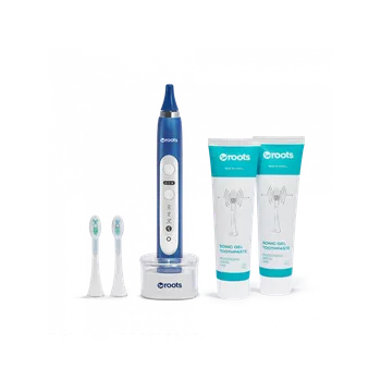 Péče o chrup Roots sonický zubní kartáček modrý + 2x zubní pasta Sonic Gel