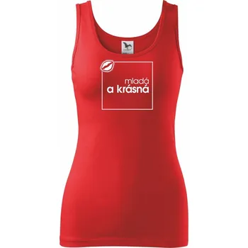 Dámské tričko Jsem mladá a krásná ve čtverci - Dámské tílko - L ( Červená )