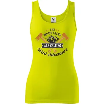 Dámské tričko The mountains are calling wild adventure - Dámské tílko - L ( Limetková )