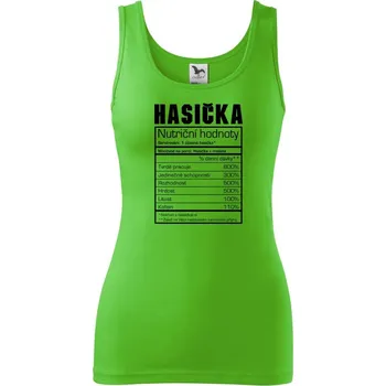 Dámské tričko Nutriční hodnoty - hasič, hasička - Dámské tílko - M ( Apple Green )