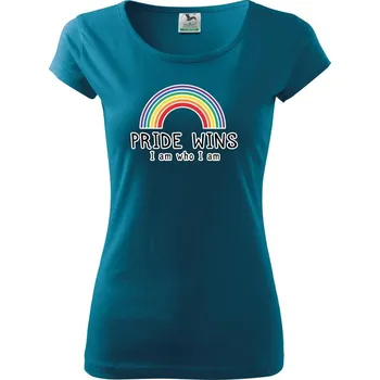 Dámské tričko Pride wins i am who i am - Dámské triko Pure - M ( Petrolejová )