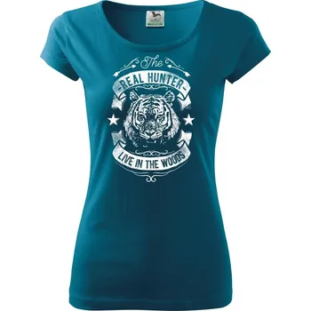 Dámské oblečení The Real Hunter Live in The Woods - Dámské triko Pure - M ( Petrolejová )