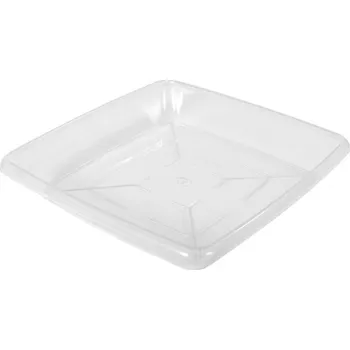 Podmiska Podmiska pod květník AIR SQUARE plast transparentní 14x14cm