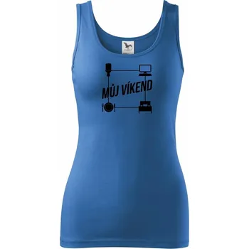 Dámské tričko Můj víkend PC - Dámské tílko - M ( Azurově modrá )