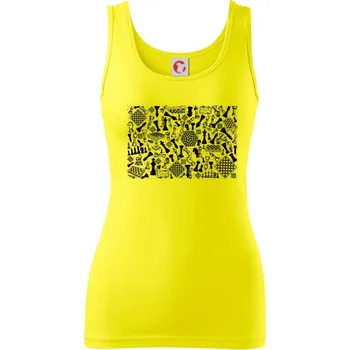 Dámské tričko Šachy obdélník - Dámské tílko - XL ( Citrónová )
