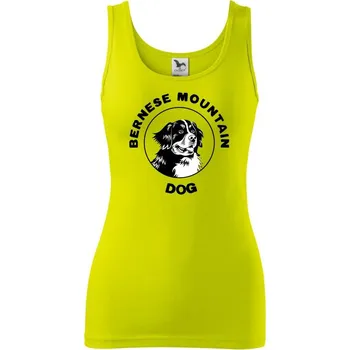 Dámské tričko Bernese mountain dog v kruhu - Dámské tílko - XL ( Limetková )