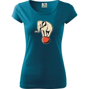 Dámské tričko Slon na míči - Dámské triko Pure - 3XL ( Petrolejová )