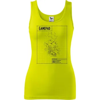 Dámské tričko Nákres Gamepad rozebraný - Dámské tílko - 2XL ( Limetková )