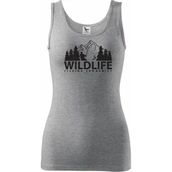 Dámské tričko Wildlife fishing - Dámské tílko - 2XL ( Tmavě šedý melír )