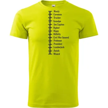 Mustache-metr - Klasické pánské triko vyšší gramáže - M ( Limetková )