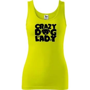 Dámské tričko Crazy dog lady - Dámské tílko - XL ( Limetková )