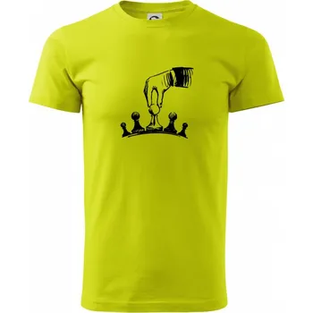 Šachy - ruka - Klasické pánské triko vyšší gramáže - 3XL ( Limetková )