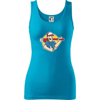 Dámské tričko Instalatér kreslený - Dámské tílko - XS ( Světlý tyrkys )