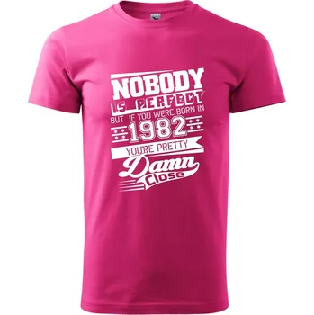 Pánská móda Nobody is perfect - 1982 - Klasické pánské triko vyšší gramáže - 2XL ( Purpurová )
